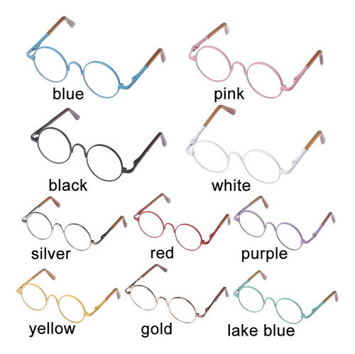 Gafas En Miniatura Con Lentes Transparentes Para Muñecas Con