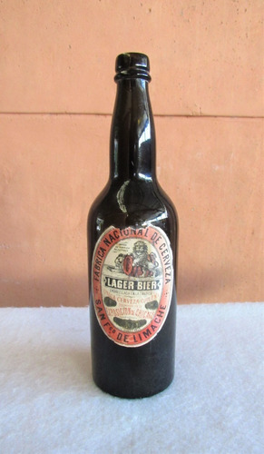 Botella Antigua Fabrica Nacional De Cerveza Lager 1890 (c85)