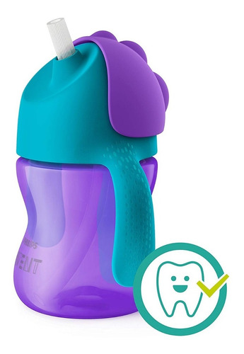 Imagen 4 de 5 de Vaso Pitillo Avent Tapa Giratoria Nuevo Modelo 200ml 9m+
