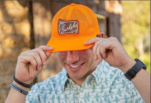 Gorra Burlebo Camp Blaze Con Parche De Malla Naranja Para Ho