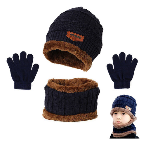 Conjunto De Gorro, Bufanda, Guantes, Forro Polar, Invierno,