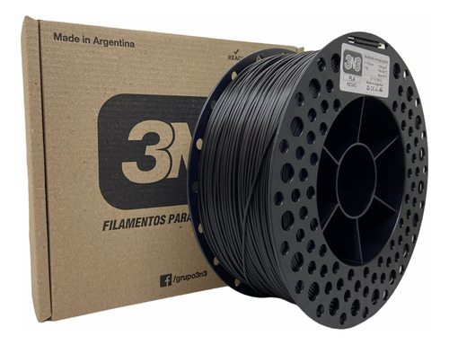 3n3 pla filamento 1.75mm 1kg color negro