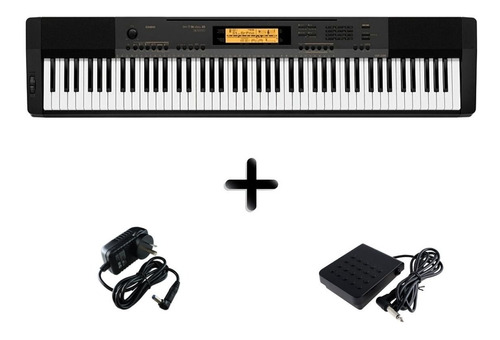 Piano Digital Cdp230r Bk 88 Teclas Sampler + Fuente+ Pedal