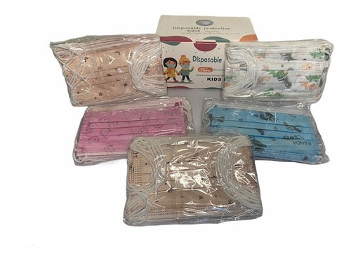 Caja Mascarillas Desechables Infantiles 50 Unidades 3 Capas