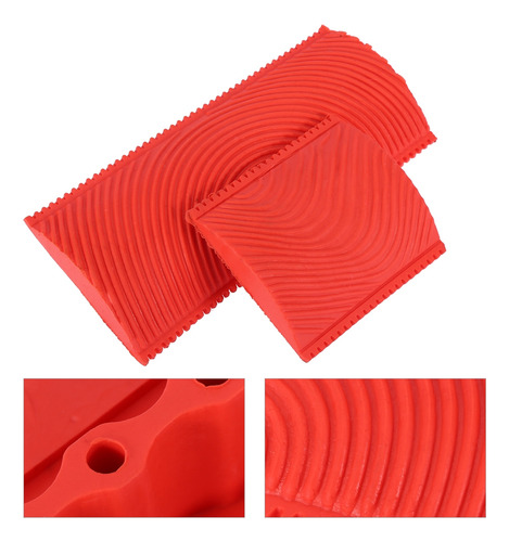 Juego De Pinceles De Caucho Con Efecto De Vetas De Madera, 2