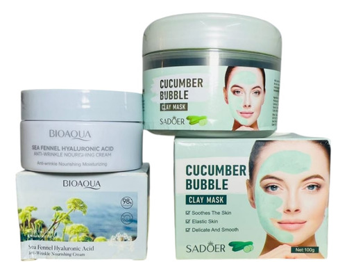 Kit De 2pz Mascarilla De Pepino+crema De Hinojo Marino