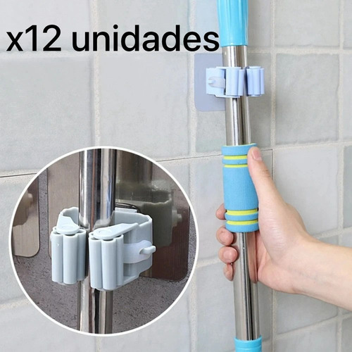 Pack 12 Haveaid Organizador Soporte De Pared Para Escobas