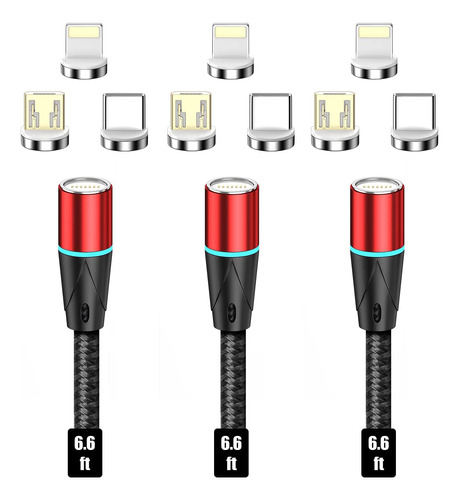 Carga Magnetico 3 En Gen12 6 6 Pies 3 Unidades Rojo Cargador
