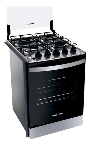 Fogão De Embutir Brastemp 4 Bocas, Chama Dupla Byo4ebr Cor Inox Bivolt