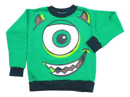 Buzo De Algodon Frizado Estampado Monster Inc Mike Wazowski