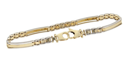 Imagen 3 de 6 de Pulsera Delgada Oro 14k, 10.6 Gramos. Dos Tonos.