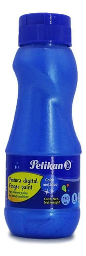 Pintura Digital Preescolar Dedos Pelikan 150ml Elegir Color Azul Metalico