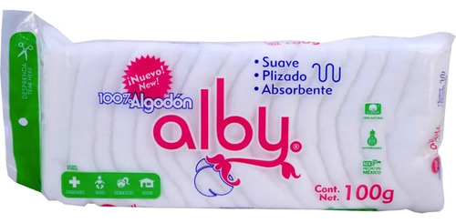 Algodón Alby 100 Gramos Multi Usos Absorbente Plizado