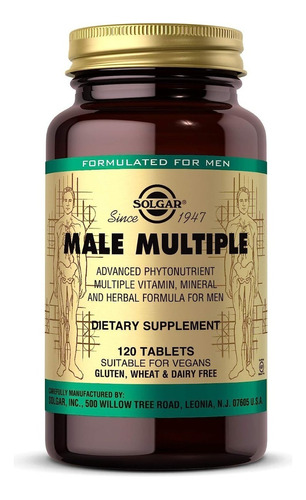 Solgar Male Multiple Multivitamico Hombres Vegano  20 Tab