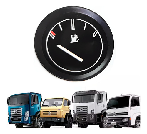 Indicador Manometro Combustivel 12v Preto Vw Caminhões Cor