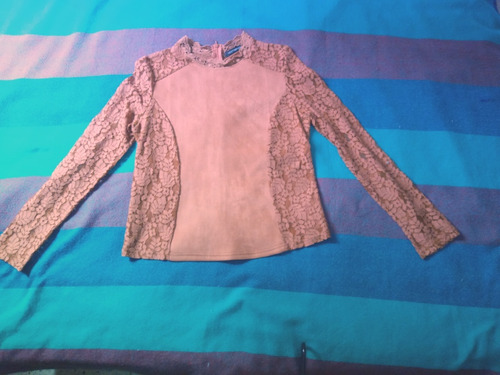 Blusa Swetter, Cuero Fino Y Blonda, M, Vestimenta 