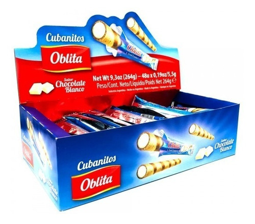 Cubanitos Oblita X 48u Chocolate Dulce De Leche - Sr Goloso