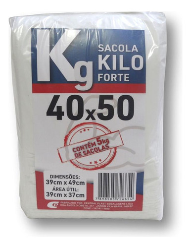 Sacola Plastica 40x50 C/750unid. Kilo Forte