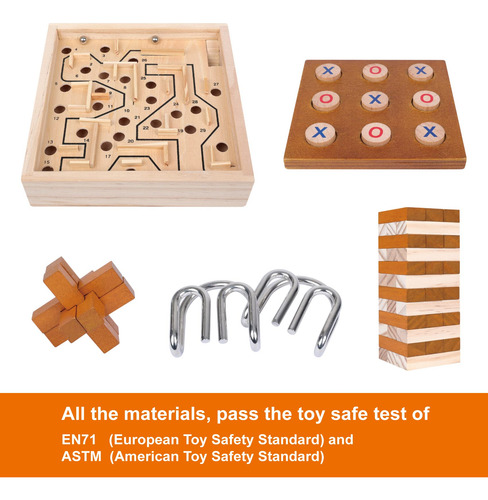 Set De Juego Gothink Labyrinth, Tic Tac Toe, Stacking Tower