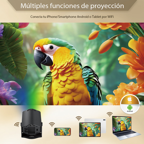 Mini Proyector HM400Pro de 20000 lúmenes 1080P 4K edición profesional proyector inteligente portátil con 2+8GB Android 11 corrección de trapezoide WiFi 6.0 Bt5.0 HDMI USB 40W