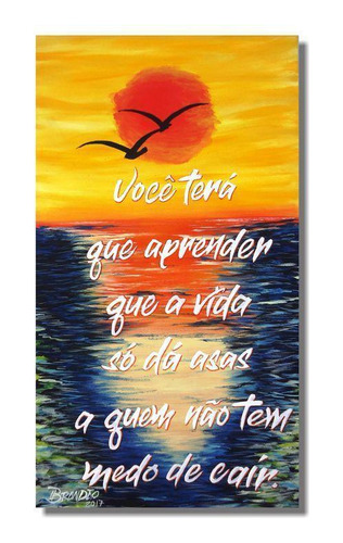 Quadro Com Frase Motivacional Pintado A Mão Para Decoração