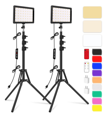 Unicucp 2 Paquetes De Kit De Video Led Con Soporte De Trípod