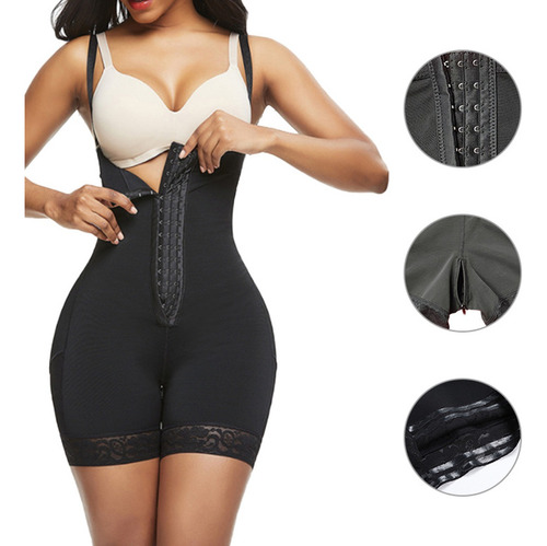 Fajas Colombianas Body Shaper Cremallera Open Bust Body