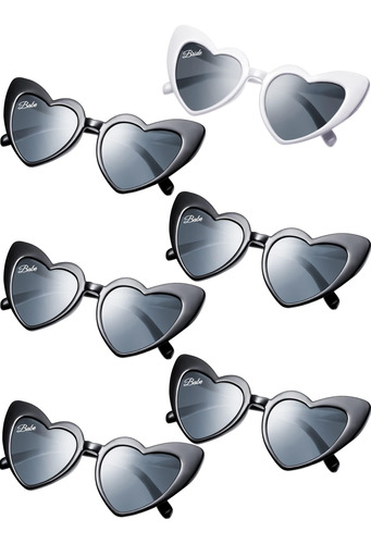 6 Piezas De Gafas De Sol De Despedida De Soltera De Corazón,