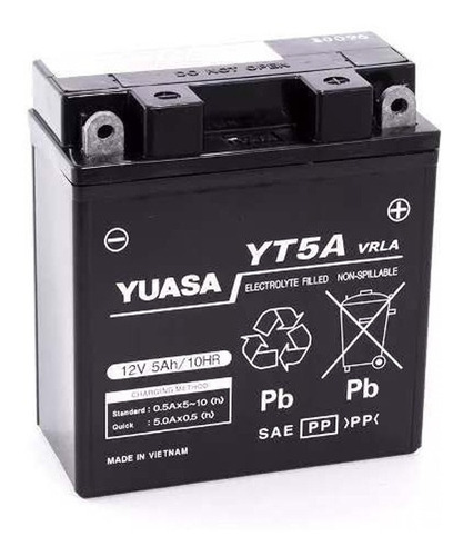 Bateria Yuasa Yt5a = Yb5-lb Gel Ybr 125 Gixxer Fz16 Ciclofox