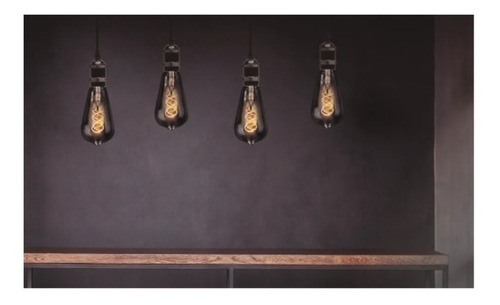 Imagen 2 de 9 de Lampara Filamento Vintage Foco Led 4w Pera Smoked