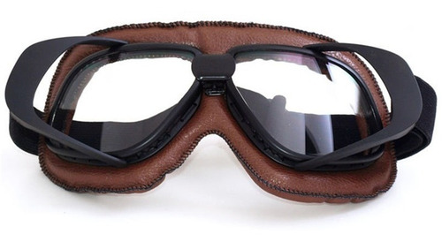 Óculos Aviador Moto Vintage Capacete Marrom Café Racer