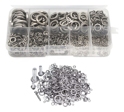 Kit 620 Arruelas Pressao Inox M2 M2.5 M3 M4 M5 M6 M8 M10 M12