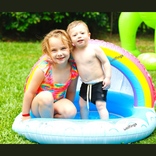 Imagen 2 de 9 de Pileta Inflable Bebe Con Techo Niños Agua Verano Pelotero