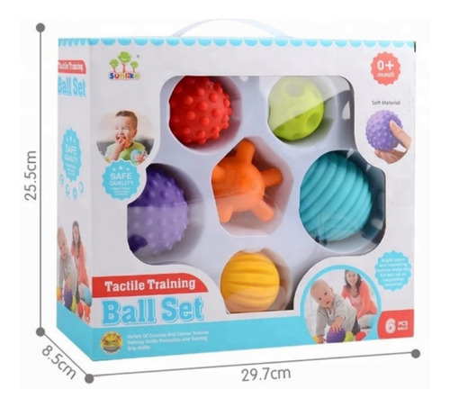 Imagen 4 de 10 de Pelotas Con Textura Bebe Estimulación Tactil Sensorial X6 Ed