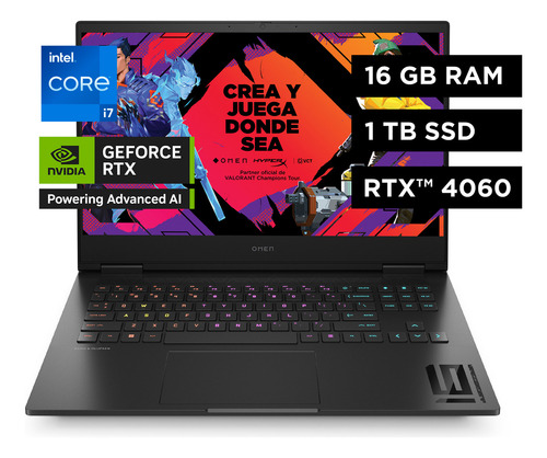Laptop Gaming OMEN 16-wd0012la Intel Core i7 16GB RAM GPU NVIDIA GeForce RTX 4060 1TB SSD 16.1" FHD