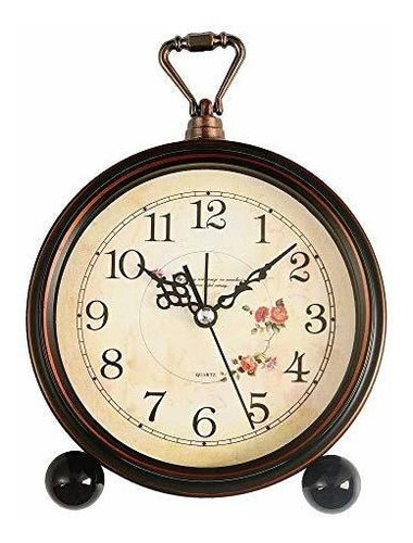 Reloj Despertador Vintage Reloj Analógico De Cuarzo, Rosas