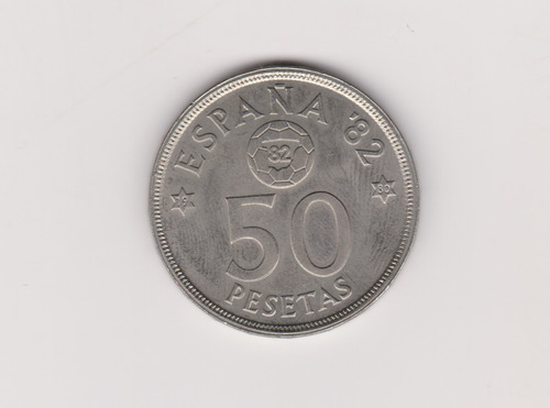 Moneda España 50 Pesetas Mundial Año 1980 Excelente 
