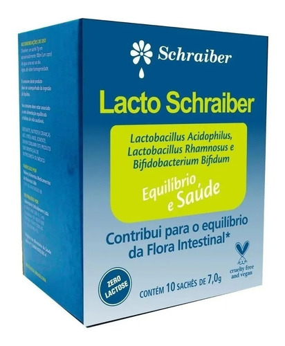 Lacto Schraiber 3 Bilhões De Probióticos 10 Sachês 0%lactose
