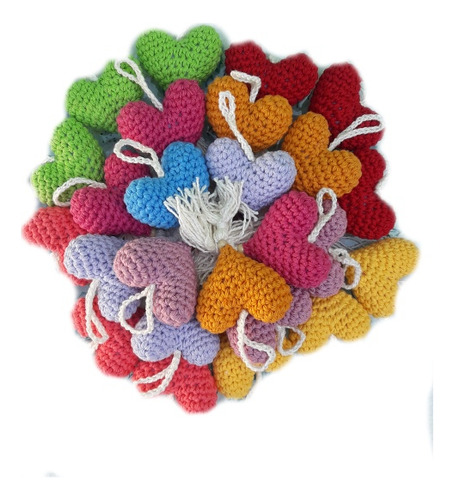 Pack 50 Corazones Souvenirs Tejidos