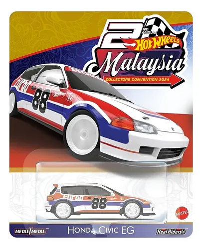 ミニカー Hotwheels Malaysia Convention civic EG Hot Wheels Honda Civic Eg 2nd Malasya Convenção 2024 | Frete grátis