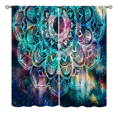 Galaxy Mandala Cortinas Oscurecimiento Para El Dormitorio Bo