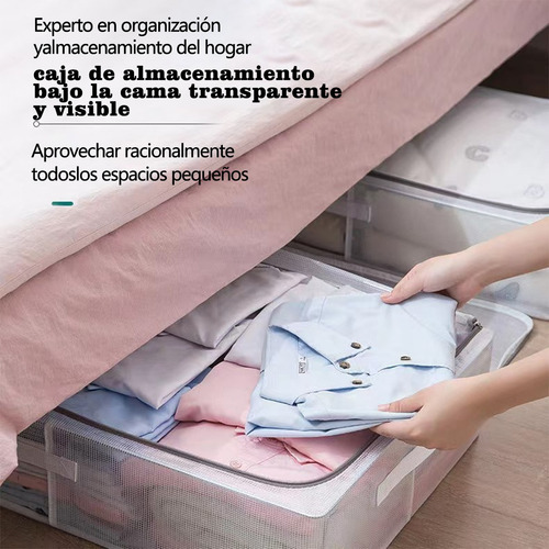 Contenedores De Almacenamiento Paradebajo De La Cama Blanco 68l Rayas
