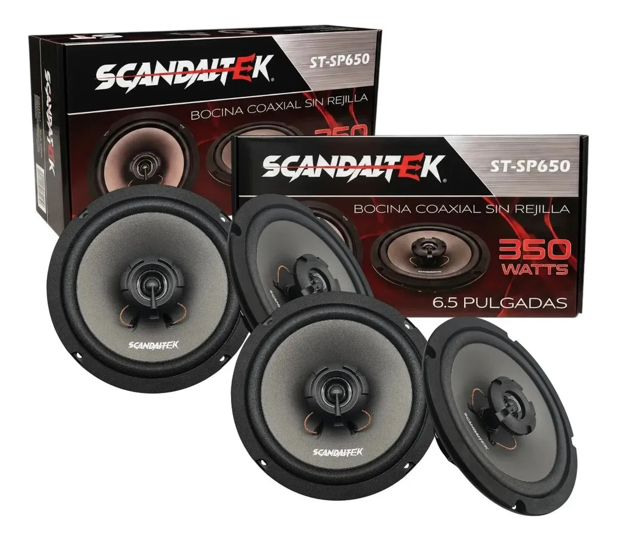 4 Bocinas 6.5 Scandaltek St-sp650 4 Ohms Audio Auto Negro
