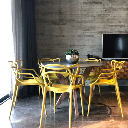 Set X 4 Silla Diseño Master Color Mostaza Interior Exterior