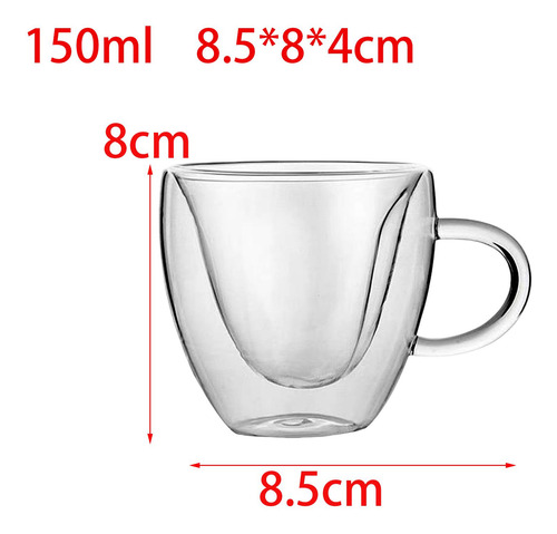 Alta Taza De Café De Pared Doble De Borosilicato