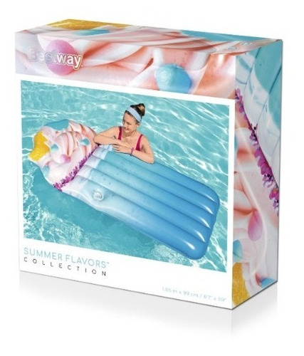 Imagen 5 de 5 de Flotador Respaldo Azul Porta Vaso Bestway Baño Bebes
