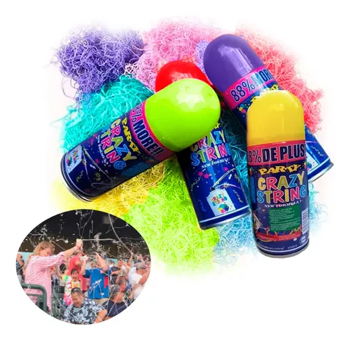 Spray: Serpentina en aerosol Colores surtidos 250 gr 24 pz