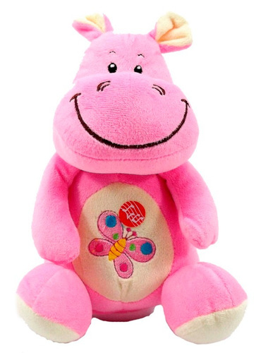 Pelúcia Cofre Hipopotamo Com Som Animais Brinquedos 22 Cm