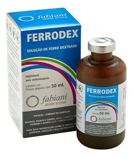 Ferrodex - Solução De Ferro Dextrano 50ml Ja Saúde Animal