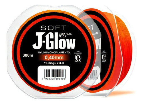 Linha Monofilamento Soft J-glow 300mt 26lbs 0,40mm - Jrpesca Cor Laranja